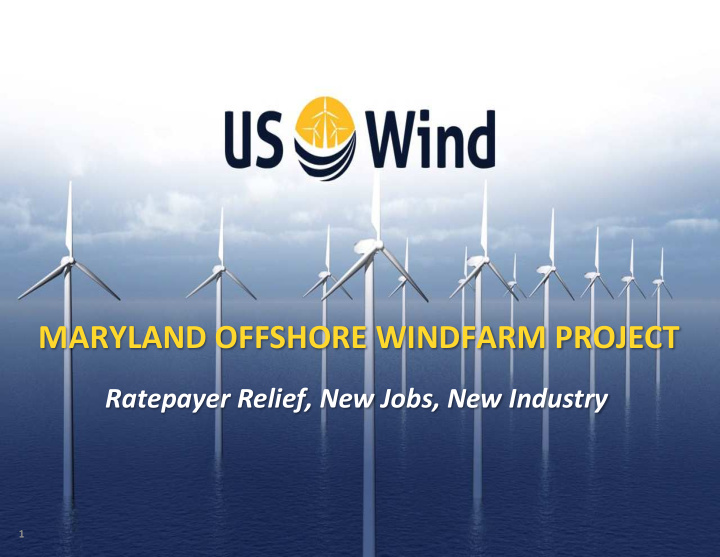 maryland offshore windfarm project