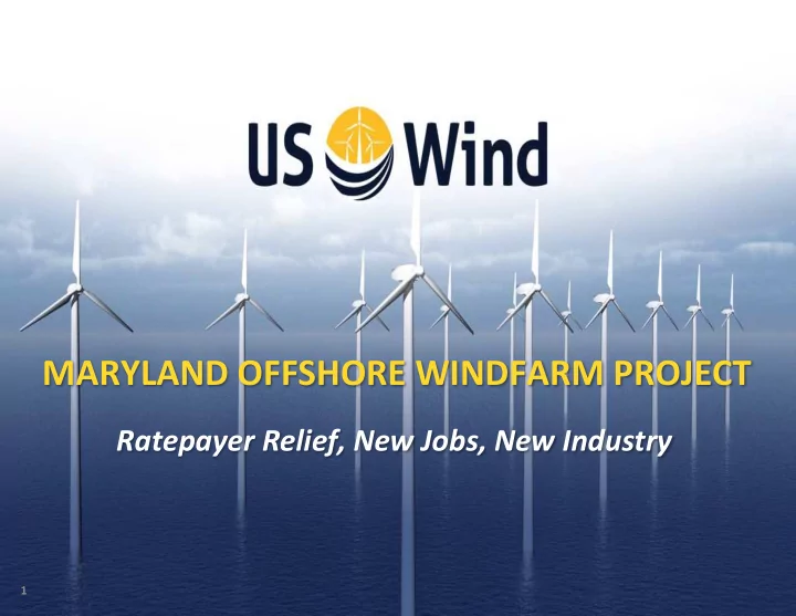 maryland offshore windfarm project