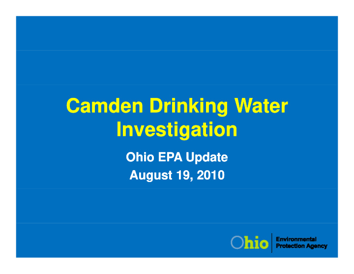 camden drinking water camden drinking water investigation