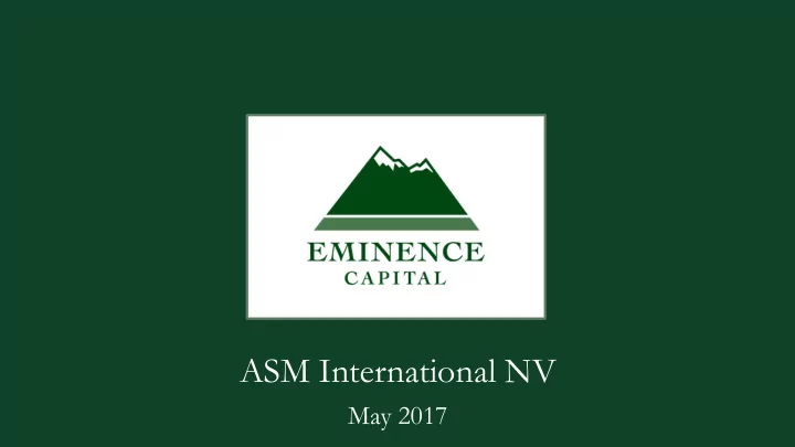 asm international nv