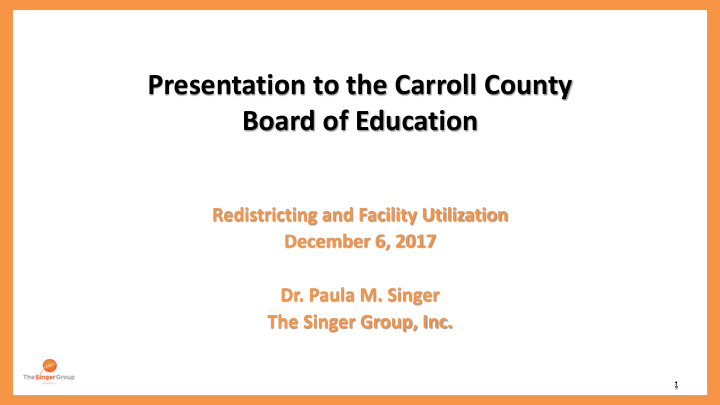 presentation to the carroll county board of education