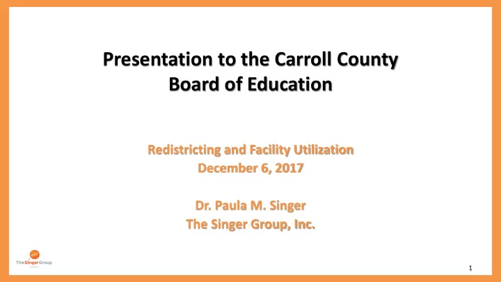 presentation to the carroll county board of education