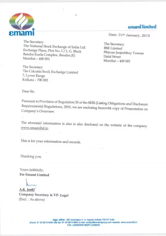Q3FY19 Performance Update 31 st January 2019  Q3 &amp; 9MFY19 Snapshot (Consolidated)  in