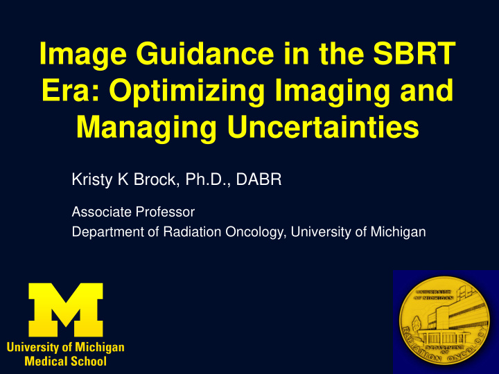 image guidance in the sbrt