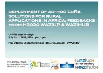 de  deployment of  f ad-ho  hoc LoRa  a  so  solu  lutions  s for  r ru  rural  ral  appli