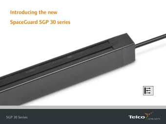 tel  SGP 30 Series  SpaceGuard Series  SGP 30 Series  NEW  tel  SGP 30 in Brief  Industrial diffuse