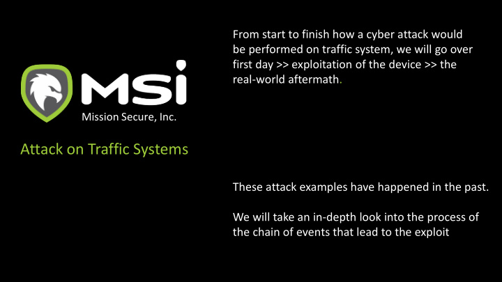 attack on traffic systems