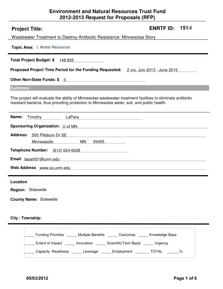 environment and natural resources trust fund 2012 2013