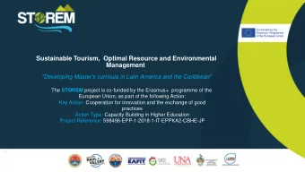 Sustainable Tourism, Optimal Resource and Environmental  Management  &quot;Developing Master's