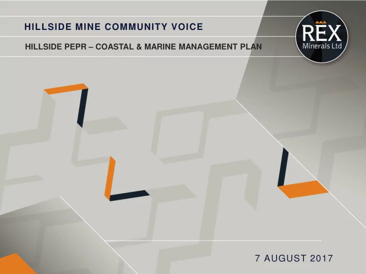 hillside mine community voice