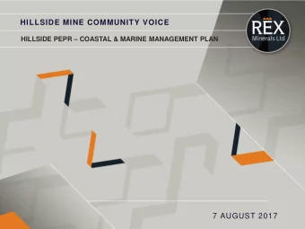 HILLSIDE MINE COMMUNITY VOICE  HILLSIDE PEPR  COASTAL &amp; MARINE MANAGEMENT PLAN  7 AUGUST