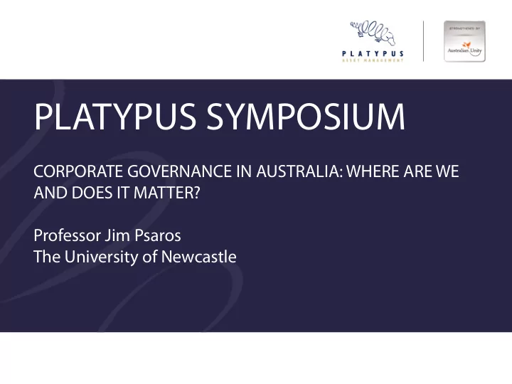 platypus symposium