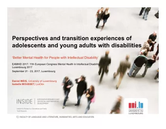 Perspectives and transition experiences of  adolescents and young adults with disabilities