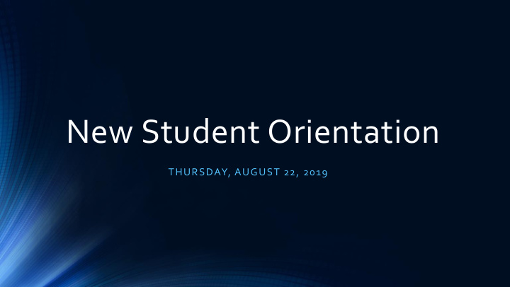 new student orientation