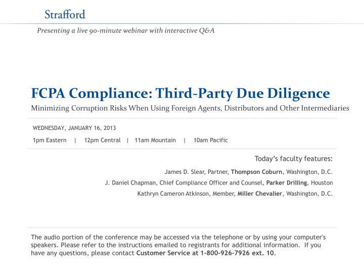 fcpa compliance third party due diligence