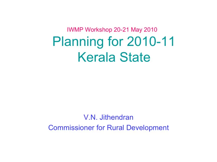 planning for 2010 11