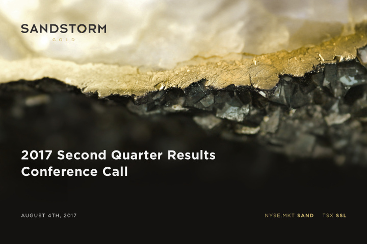 2017 second quarter results conference call