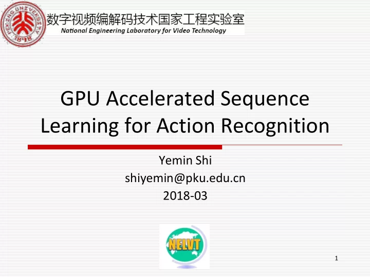 learning for action recognition