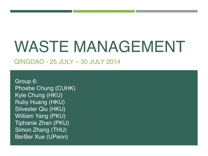 waste management