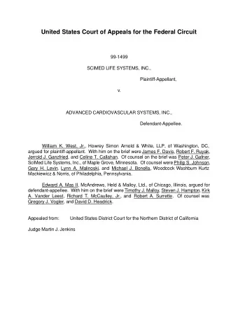 United States Court of Appeals for the Federal Circuit  99-1499  SCIMED LIFE SYSTEMS, INC.,