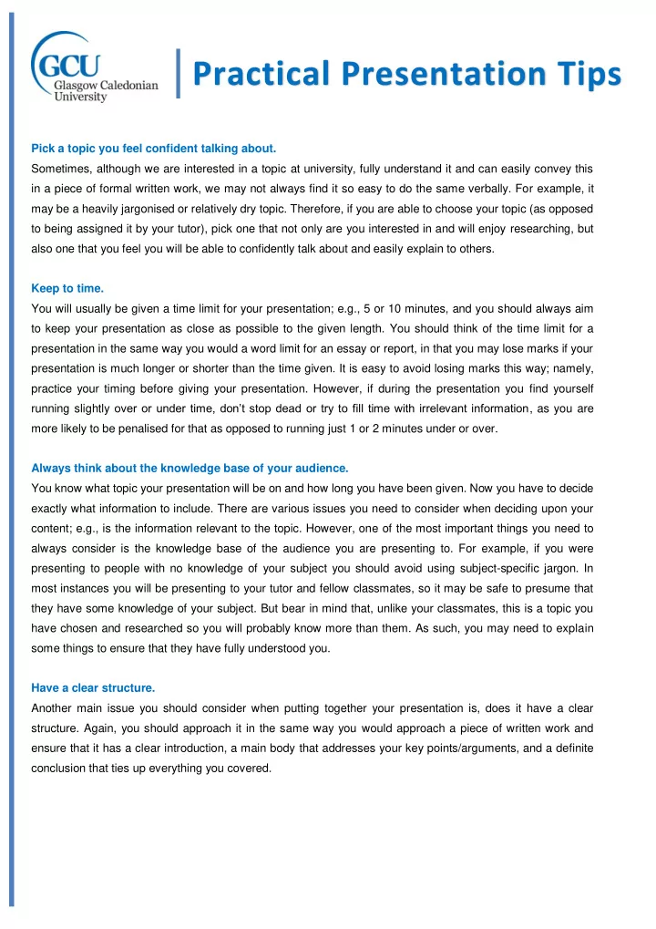 practical presentation tips