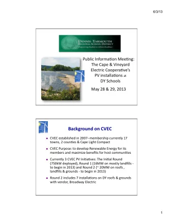 Background  on  CVEC    CVEC  established  in  2007--membership