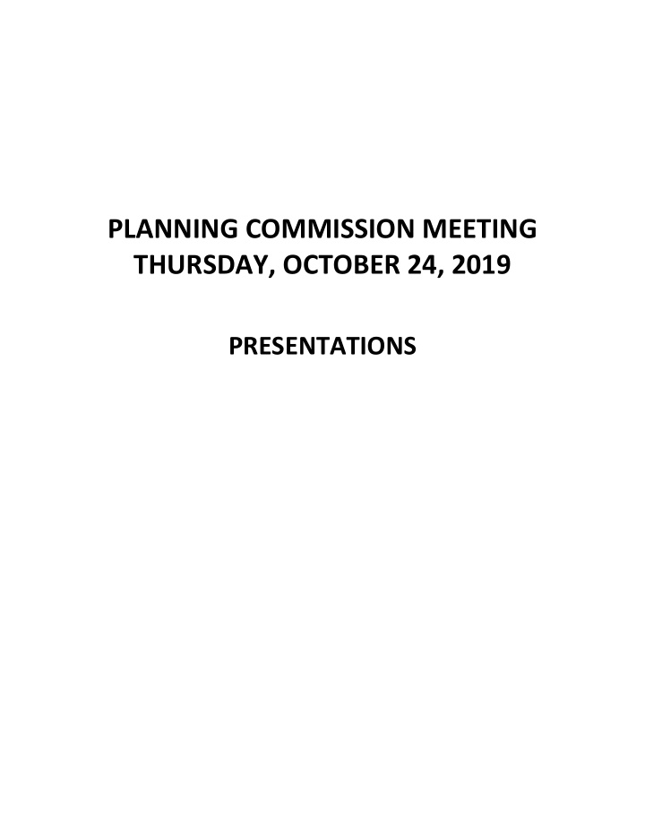 planning commission meeting thursday october 24 2019