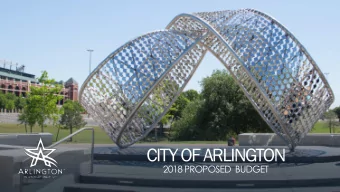 CITY OF ARLINGTON  2018 PROPOSED  BUDGET  City of Arlington FY 2018 Proposed budget  OVERVIEW
