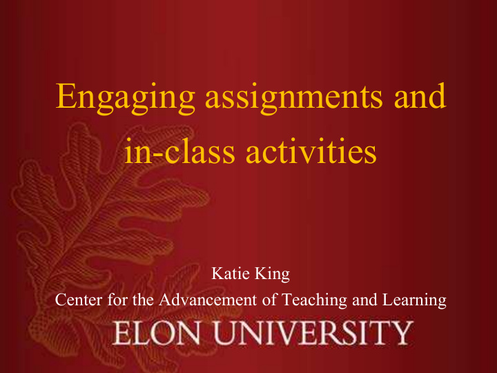 engaging assignments and