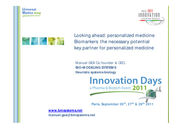 looking ahead personalized medicine biomarkers the