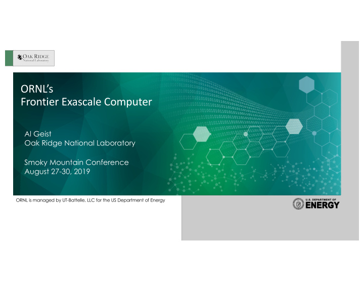 ornl s frontier exascale computer