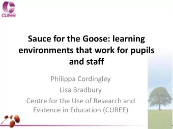 environments that work for pupils  and staff  Philippa Cordingley  Lisa Bradbury  Centre for the