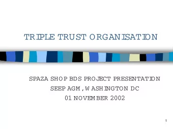 TRI  PLE  TRUST  ORGANI  SATI  ON  SPAZA  SHOP  BDS  PROJ  ECT  PRESENTATI  ON  SEEP  AGM ,  W ASHI