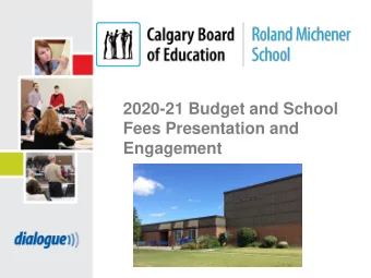 2020-21 Budget and School  Fees Presentation and  Engagement  Where Does CBE Funding Come  From?