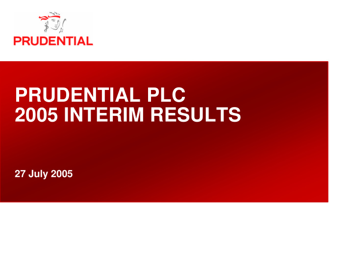 prudential plc 2005 interim results
