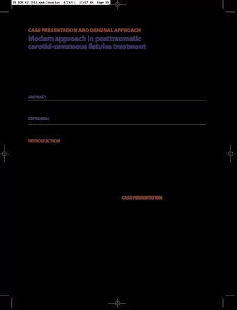 Modern approach in posttraumatic  carotid-cavernous fjstulas treatment Tatiana Roca 1 , Bogdan