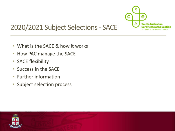 2020 2021 subject selections sace