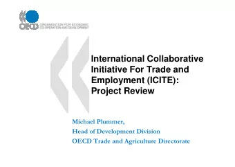 International Collaborative  Initiative For Trade and  Employment (ICITE):  Employment (ICITE):