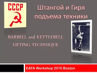 EATA Workshop 2010 Boston  Masters Degree in Strength &amp; Conditioning  Certified