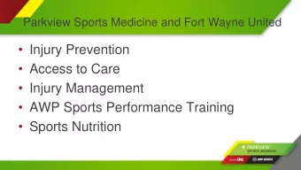 Injury Prevention  Access to Care  Injury Management  AWP Sports Performance Training