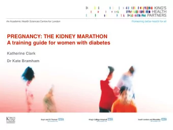 A training guide for women with diabetes  Katherine Clark  Dr Kate Bramham  Preparation for the