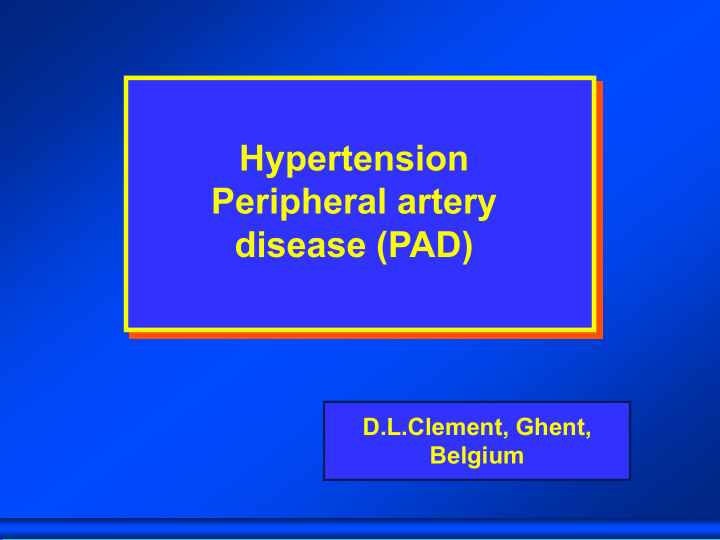 hypertension peripheral artery disease pad
