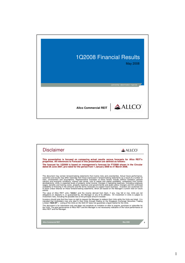 1q2008 financial results