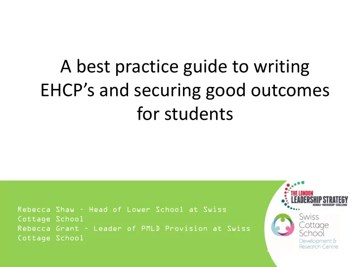 ehcp s and securing good outcomes