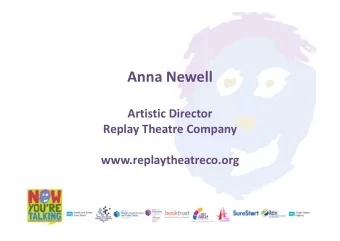 Anna Newell  Artistic Director  Replay Theatre Company  www.replaytheatreco.org  WOBBLE: a dance