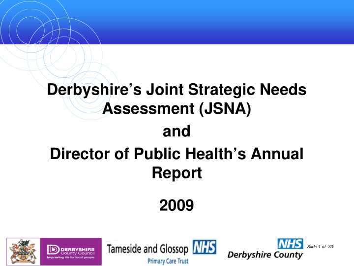 derbyshire s joint strategic needs assessment jsna and