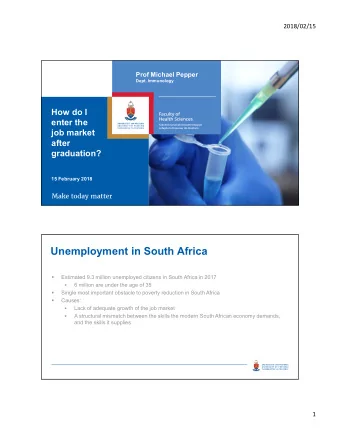 Unemployment in South Africa    Estimated 9.3 million unemployed citizens in South Africa in