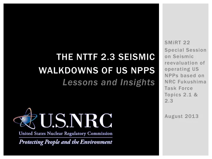 walkdowns of us npps