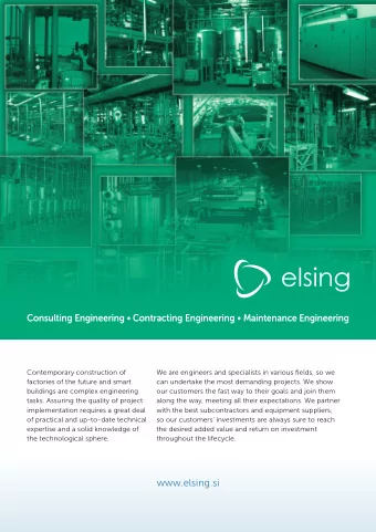 www.elsing.si  Safe, reliable, effjcient  Our engineering expertise breathes electrical life into