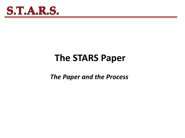 the stars paper